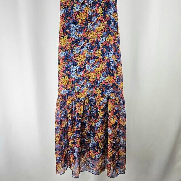 Melloday Women's Yellow/Blue Flowy Floral Maxi Dress Size X-Small NWOT - Picture 7 of 10